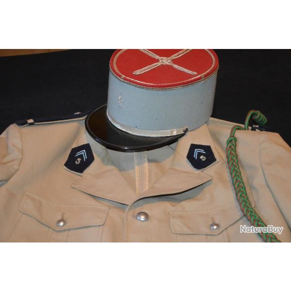 VAREUSE & KEPI D'UN MAJOR DU 3� REGIMENT DE HUSSARDS-CAVALERIE GUERRES D'INDOCHINE & D'ALGERIE