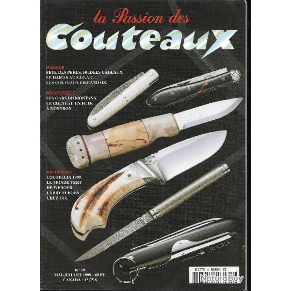 la passion des couteaux n 59 purko, coutellia, larry fuegen, le damas au sicac, les gars du montana,