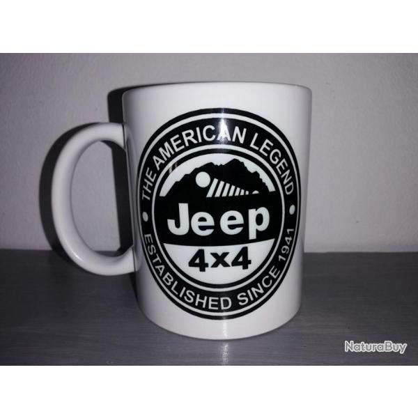 TASSE ceramique MUG COFFEE WW2 4x4 JEEP WILLYS MILITARIA The American L�gend noir