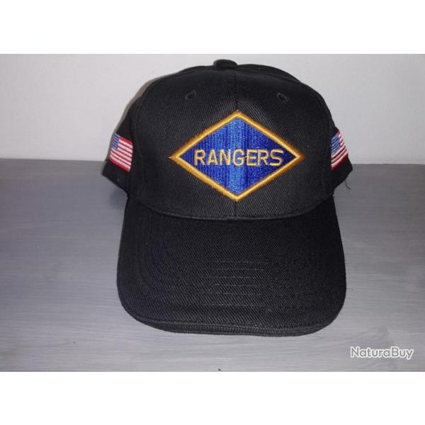 Casquette noire RANGERS 2nd Battalion Pointe du Hoc Omaha Utah D DAY JEEP cap