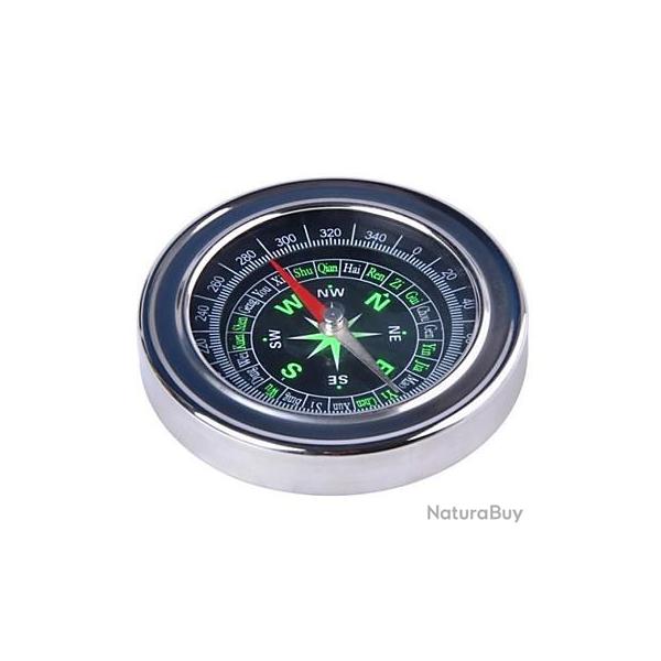 Boussole Boitier M�tal Argent� Rose Des Vents Et Degr�s