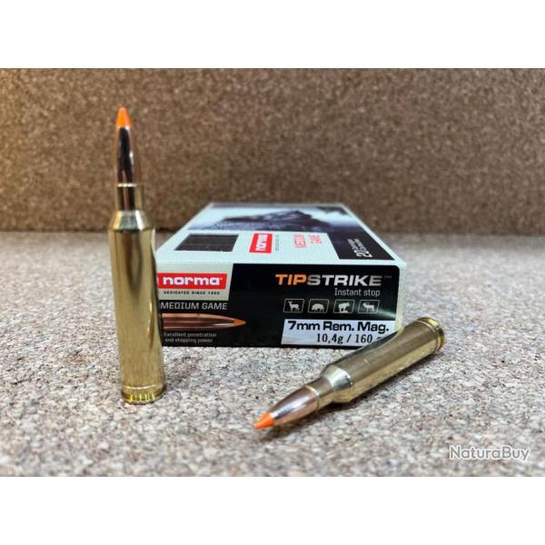 1  BOITES DE MUNITIONS NORMA   7 MM REMINGTON MAGNUM  TIPSRIKE 160GR