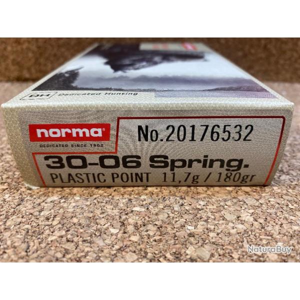 1 BOITES DE MUNITIONS NORMA  30-06  PLASTIC POINT 11.7 GR