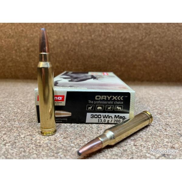 1 BOITES DE MUNITIONS NORMA 300 WINCHESTER MAGNUM ORYX 13G