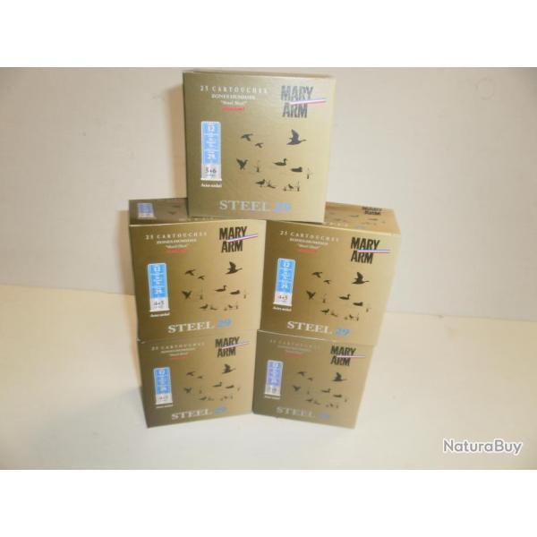 N3630 C  - LOT DE 250 CARTOUCHES DE CHASSE  CAL. 12 STEEL 29  - MARY ARM!!!!!!!PROMO