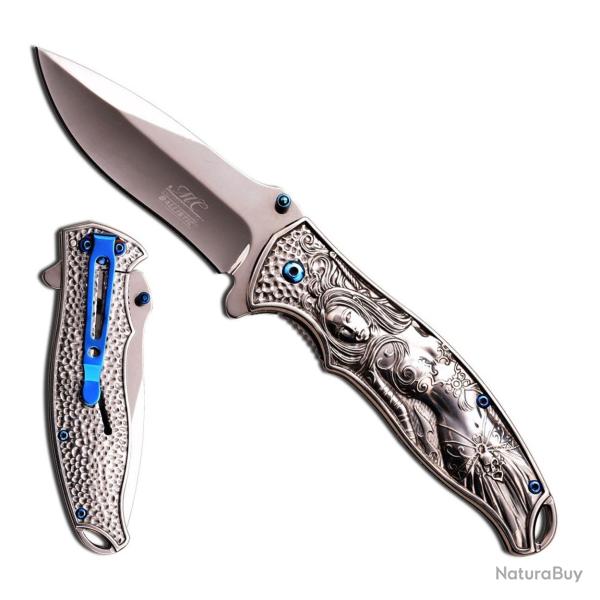 Masters Collection - Couteau Pliant D�cor Femme Manche 12cm - MC-A019 - MC-A019CH
