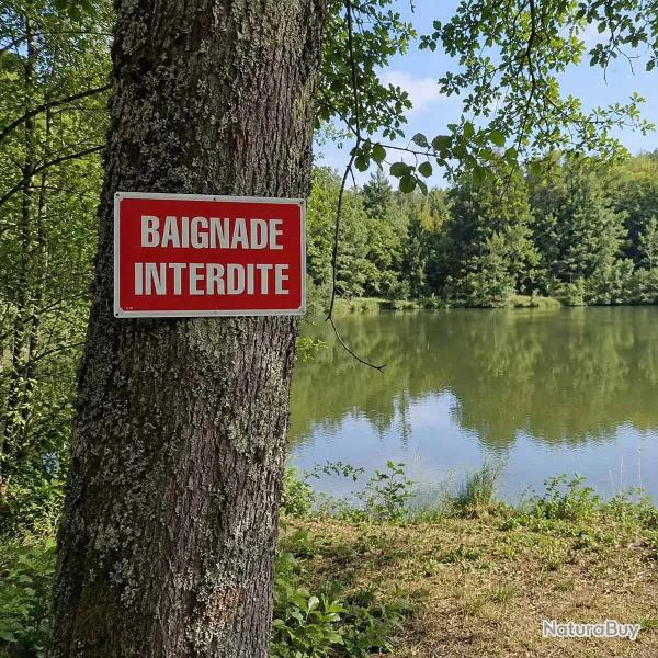 Panneaux Baignade interdite alu 30 � 20 cm - lot de 5