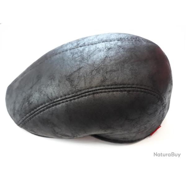 CASQUETTE PLATE ASPECT CUIR