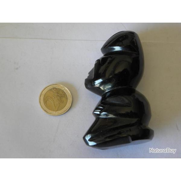 tete africain en onyx noir