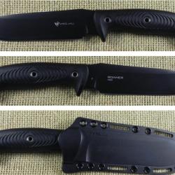 Couteau Steel Will Roamer R300-1BK Black Lame Acier D2 Manche TPE Etui Nylon SMGR3001BK
