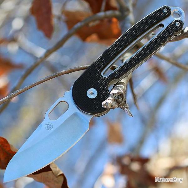 Couteau Nemesis Holey Moley Lame Acier 9Cr13CoMoV Manche G-10 Linerlock Pocket Clip NE18