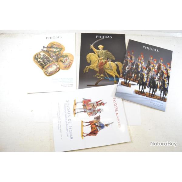 Lot 4 catalogues de vente Figurines militaires anciennes. Phidias / Fraysse & associ�s