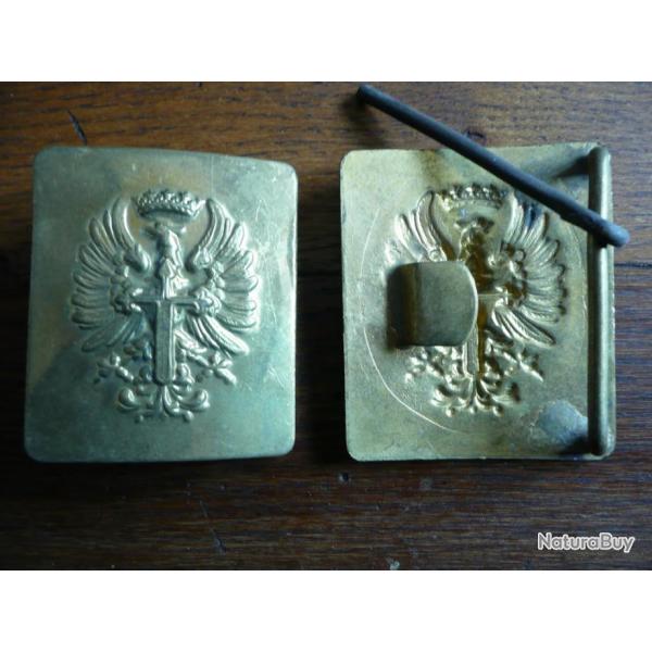 Rare ! Boucle de ceinturon Guerre Civile Espagnole 1936/39,  modle de troupe franquiste ( Franco