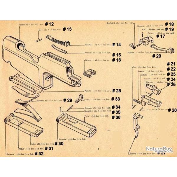 MAS 36   ET MAS 36/51   RESSORT EJECTEUR NEUF