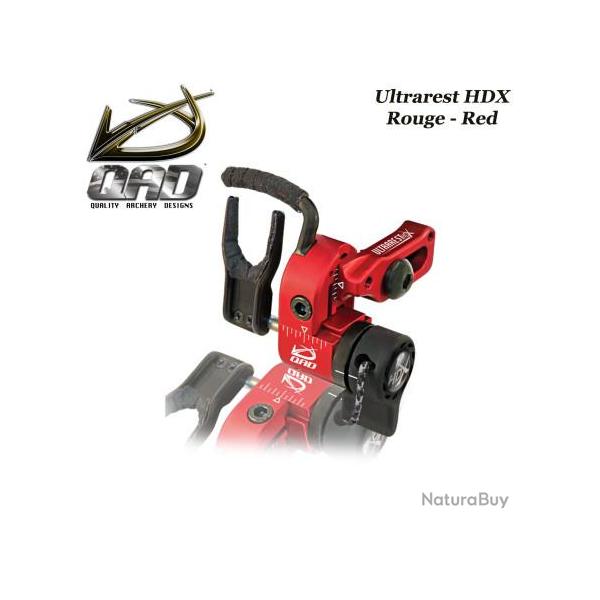 QAD Ultrarest HDX Repose-fl�ches � effacement pour la chasse et le tir 3D Droitier Red