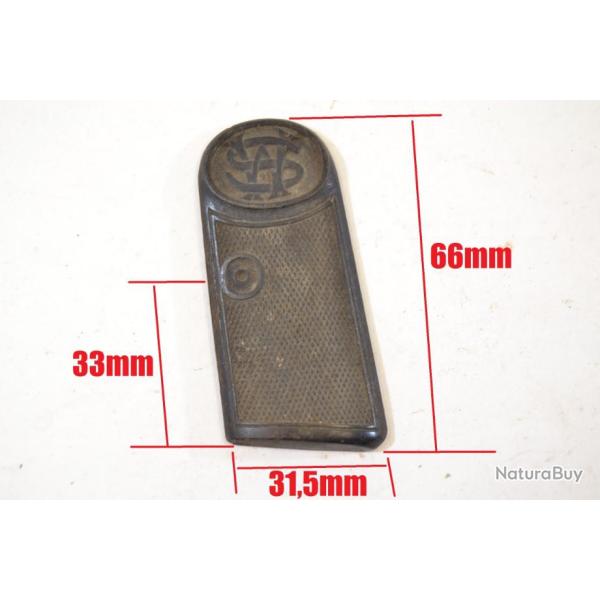 Plaquette de petit revolver / pistolet � identifier. SW (Smith & Wesson) brut de fabrication