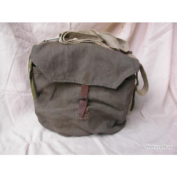 WW2 RUSSIE SACOCHE GRISE/BLEUE EN TISSU RUSSE MILITAIRE POUR 3 CHARGEURS ROND DP28 RUSSE (2)
