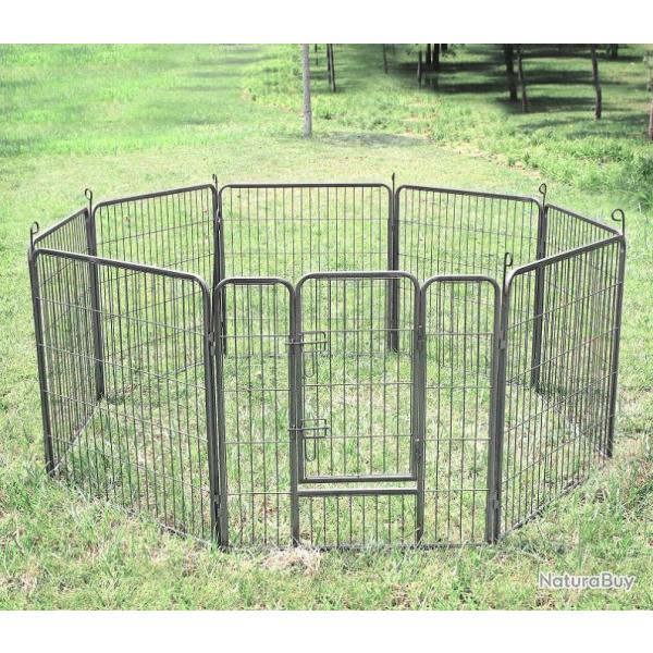 Enclos chien 8 panneaux 0,80x1,20m parc chien enclos solide parc chiot chien avis cielterre-commerce