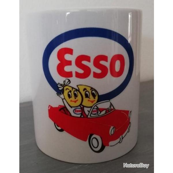 TASSE ceramique MUG COFFEE ESSO HUILE OIL CITROEN PEUGEOT RENAULT SIMCA STATION FRANCE