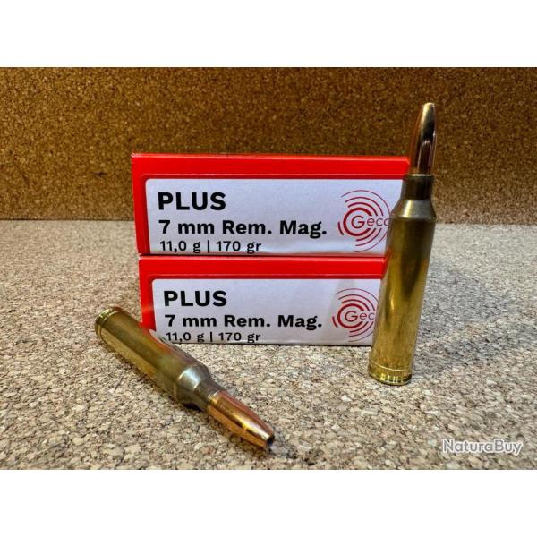 LOT DE 2 BOITES DE 20 CARTOUCHES GECO 7 MM REM MAG PLUS 11GR