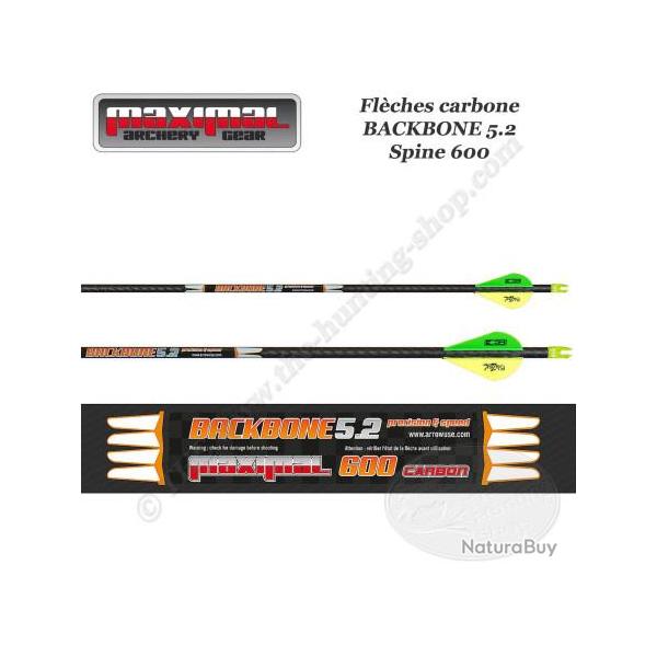 MAXIMAL BACKBONE 5.2 12 fl�ches en carbone mont�es pour la chasse et le tir 3D 600 Fl�ches Coup�es