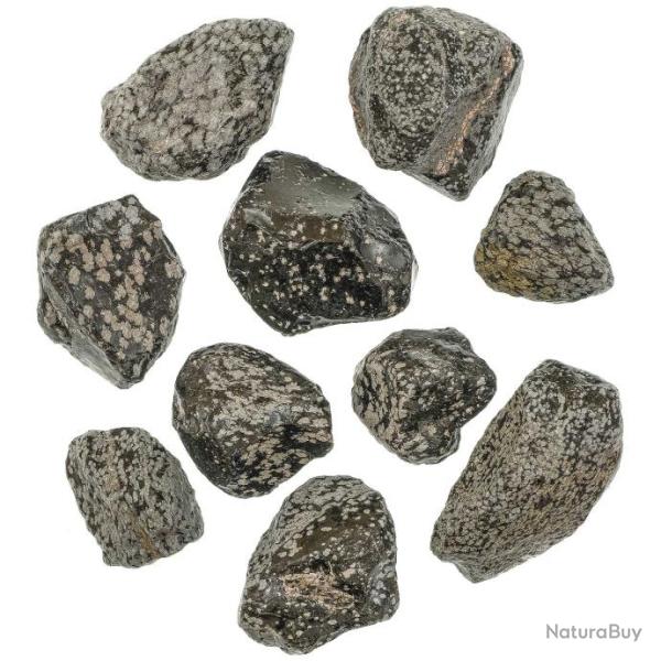 Pierres brutes obsidienne neige - 3 � 6 cm - 200 grammes