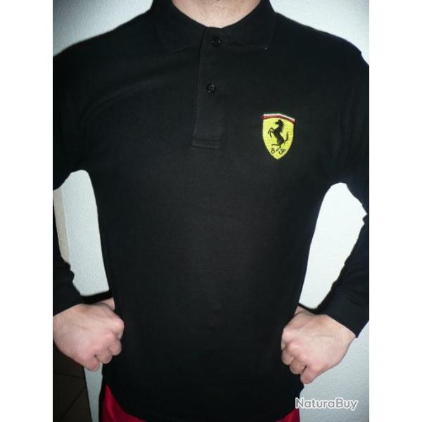 DESTOCKAGE : polo manches longues FERRARI  ( tailles / S � XXL disponibles