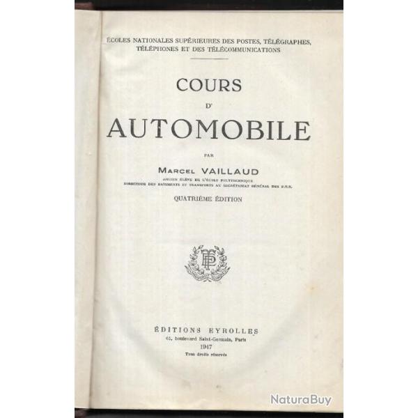 cours d'automobile par michel vaillaud , renault, peugeot, simca , citroen , ptt, P.T.T , p&t