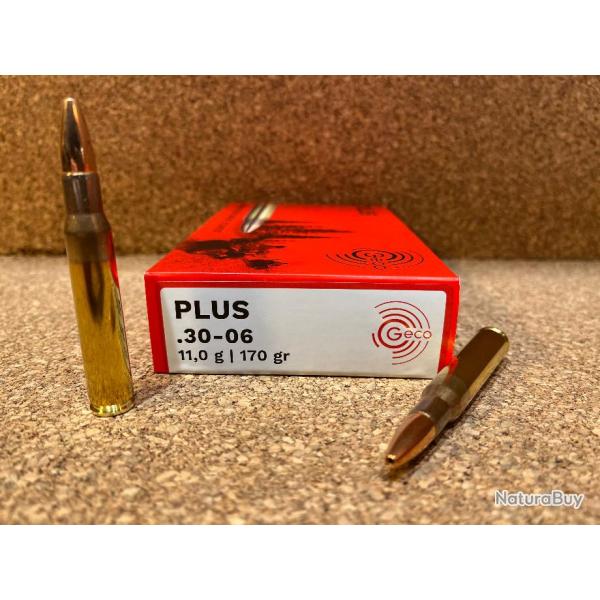 BOITE 20 CARTOUCHES GECO PLUS CAL .30-06 11gr