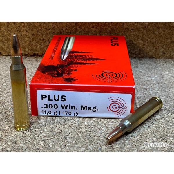 BOITE 20 CARTOUCHES GECO PLUS CAL .300 WIN MAG 11gr