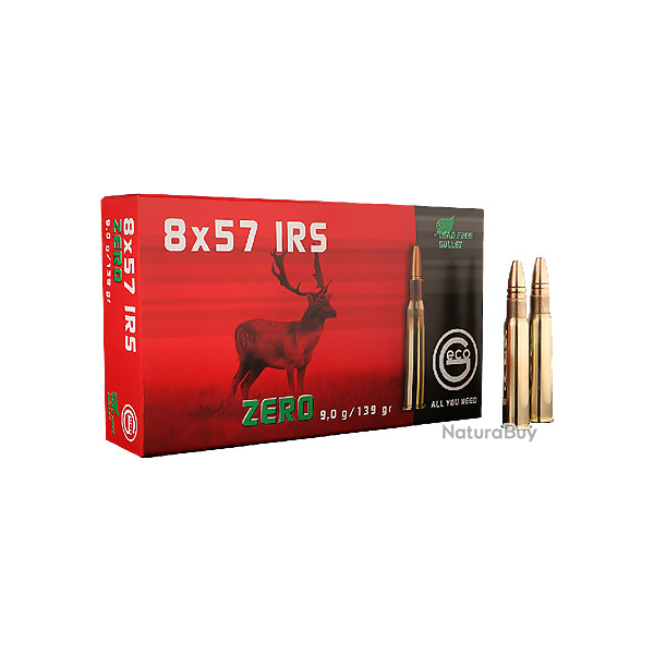 BOITES DE 20 CARTOUCHES GECO ZERO CAL. 8 X 57 IRS 9 gr
