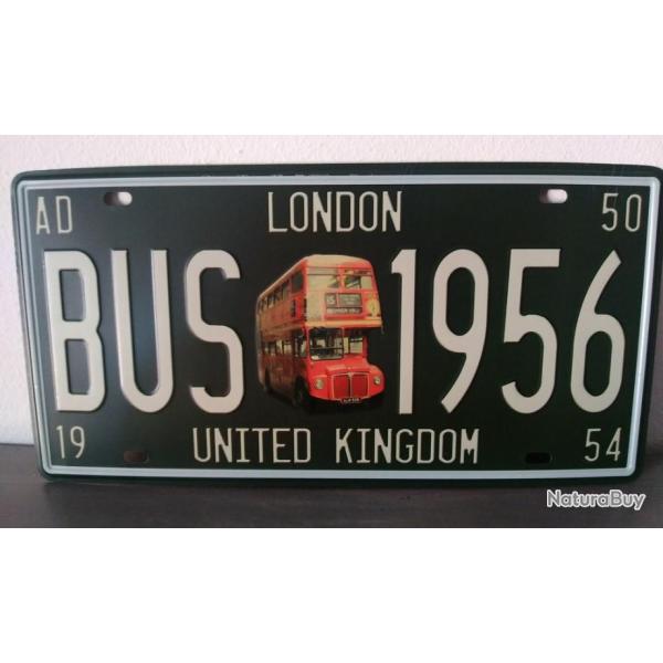 Rare plaque t�le LONDON BUS 1956 style EMAIL 15X30 VINTAGE BUCKINGHAM TOWER