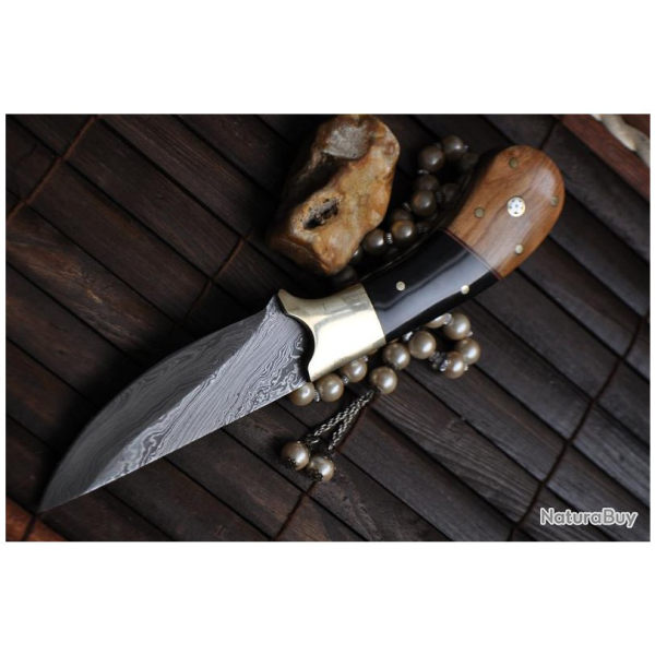 COUTEAU DE CHASSE DAMAS FAIT � LA MAIN AVEC GAINE (4)