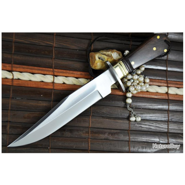 COUTEAU CHASSE FAIT MAIN - COUTEAU BOWIE - BOIS DE BOYER -  ACIER 440C (2)