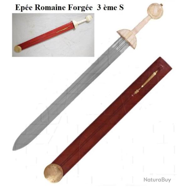 Glaives romain de Frappe forg�e avec fourreau bois et cuir