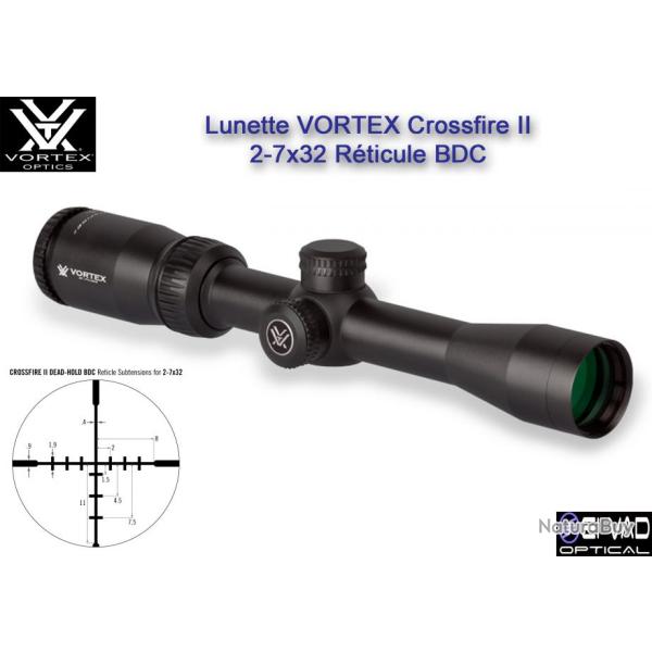 Lunette  VORTEX CrossFire II 2-7x32 - R�ticule BDC