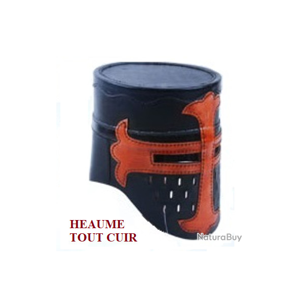 Casque Heaume templier en cuir epai pour reconstitution