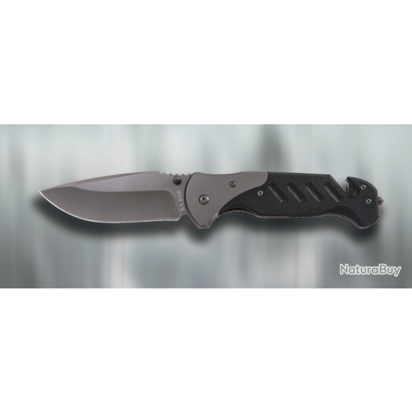 Couteau KA-BAR Coypu Rescue Lame Acier 5Cr15 Manche G-10 Brise Vitres Coupe Ceintures KA3085