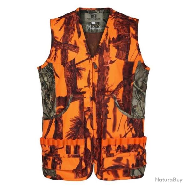GILET DE CHASSE PERCUSSION PALOMBE ORANGE  TAILLE 3XL