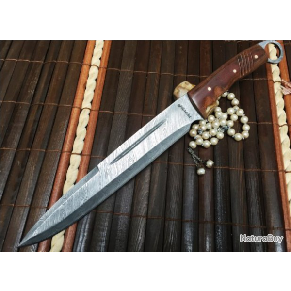 TRES BEAU COUTEAU CHASSE - CUISINE - DAMAS PERKIN