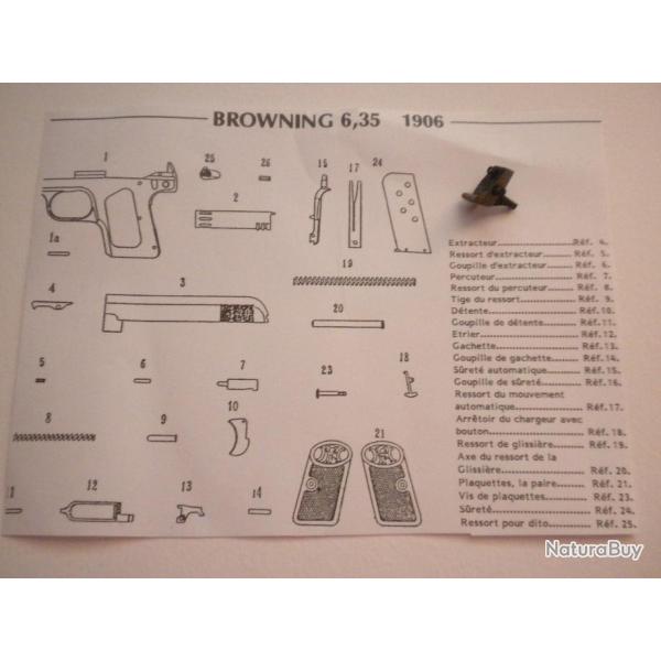 VENDU PAR CUIRASSIER11 PIECE DE MACANISME     DE PISTOLET BROWNING 1906