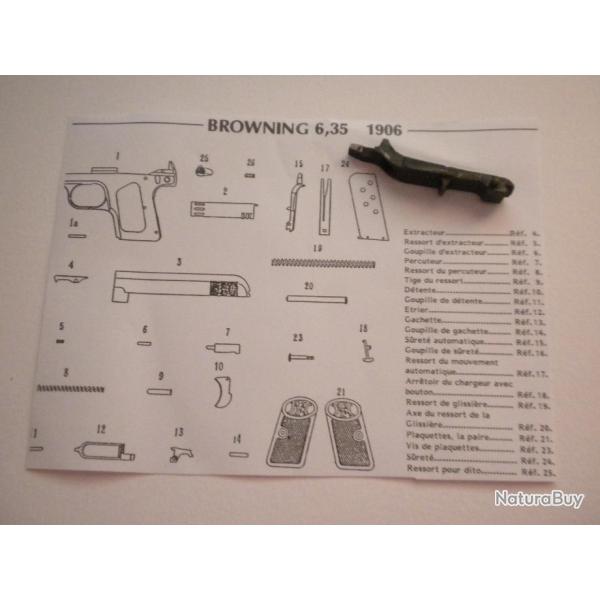VENDU PAR CUIRASSIER11 15 /  SURETE AUTOMATIQUE     DE PISTOLET BROWNING 1906