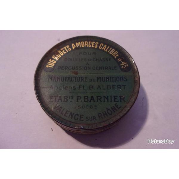 1 boite d'amorces vide en mtal pour collection ETABts P. BARNIER