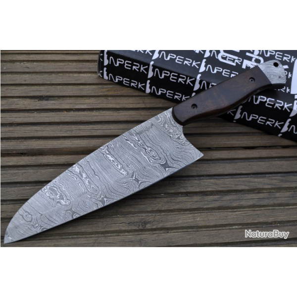 LAME DAMAS - Couteau de chef Damas fait main (4)