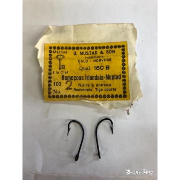 60 hameon n 2 Oeillet noir renvers ref 160b tige moyenne. simple. pche mer. Mustad