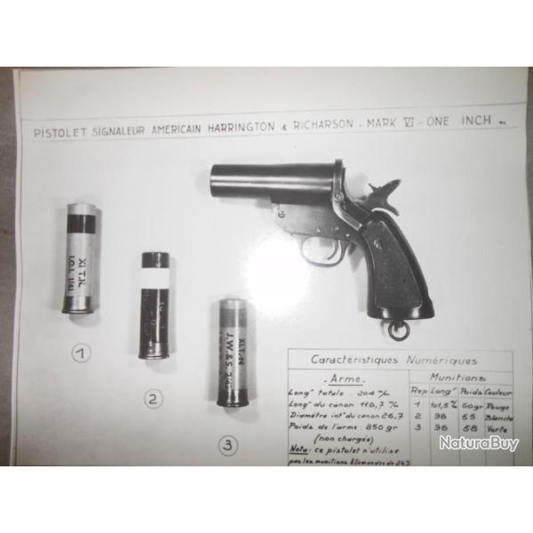 PHOTOGRAPHIE DU PISTOLET LANCE FUSE HARRINGTON & RICHARDSON MARK VI