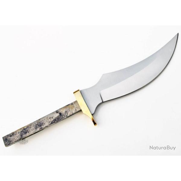 Lot de 2 Lames � Customiser Clip Point Lames Acier Inox Garde Laiton BL618