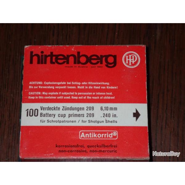 Boite de 100 amorces Hirtenberg Shotshell - N�209 - 6,1mm