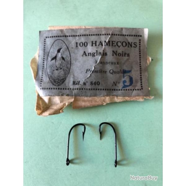 100 hame�on n 5 oeillet r�f 840 noir renvers� tige moyenne simple peche carnassiers pingouin