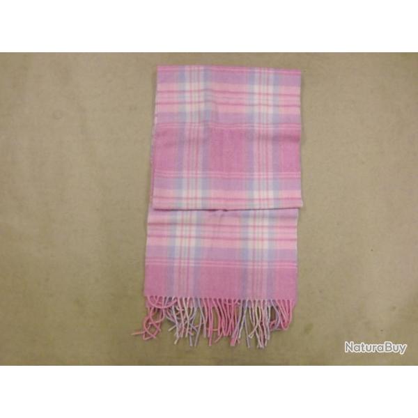 Echarpe � carreaux John Hanly coloris dominant rose
